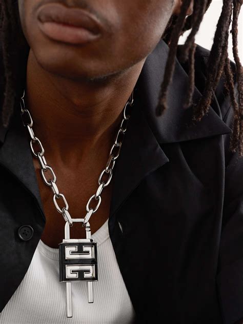 givenchy men's necklace|givenchy lock chain.